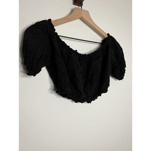 Women’s Lulu’s Size XS Black Crop Top Shirt